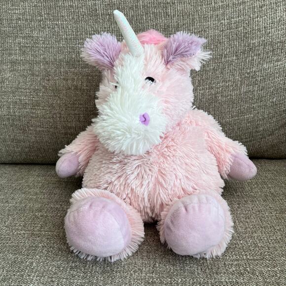 Pink Unicorn Warmies Stuffed Animal Plush Rainbow Spakle - Picture 1 of 13